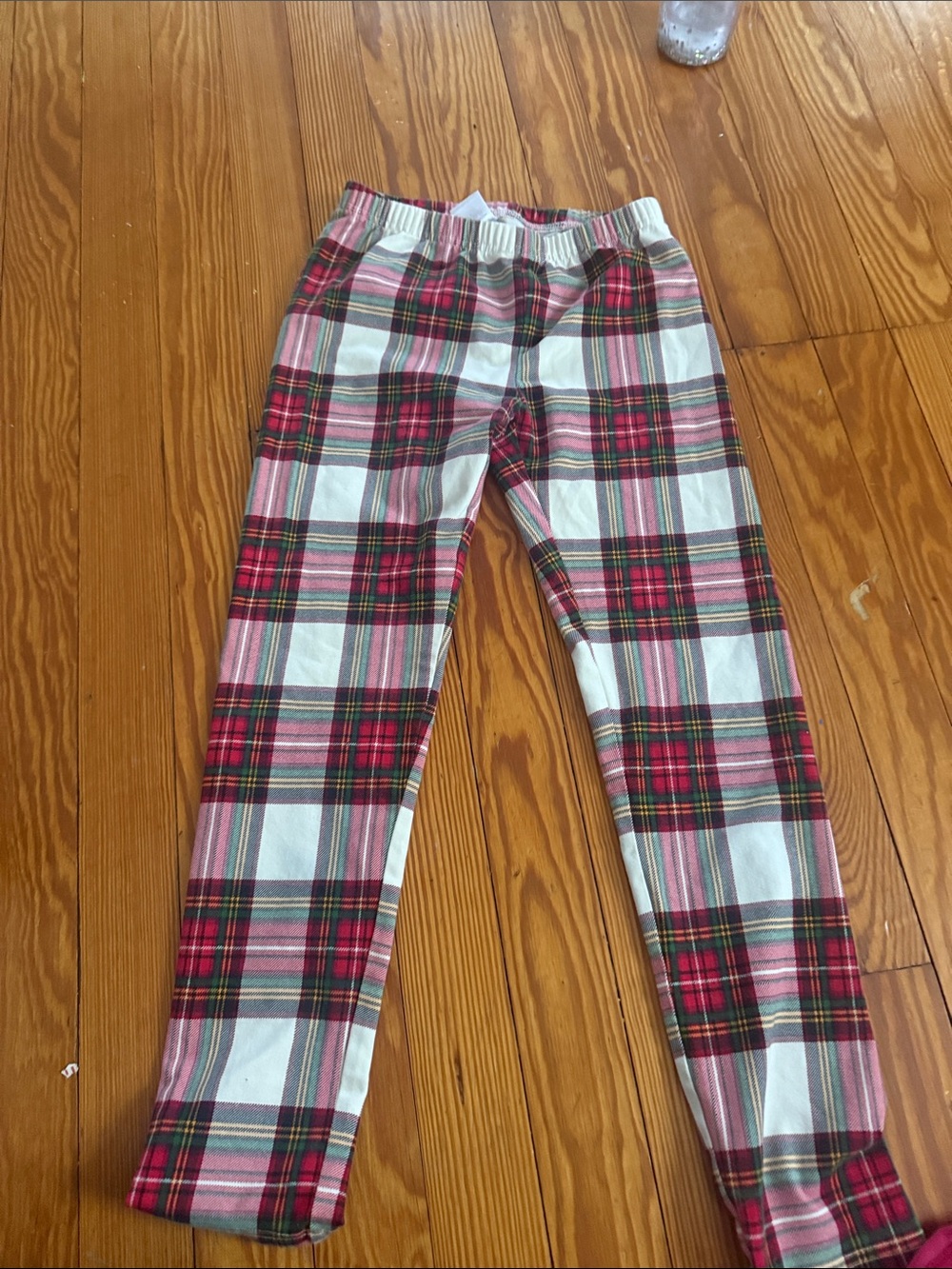Plaid leggings in Red and White. Cute for holidays, Hanna andersson size 10